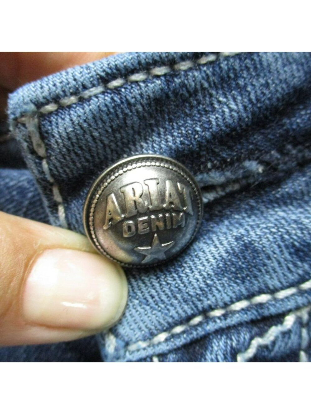 Ariat Jeans Womens 28 Tall Blue Stretch Denim Bootcut *Read* - Picture 3 of 15